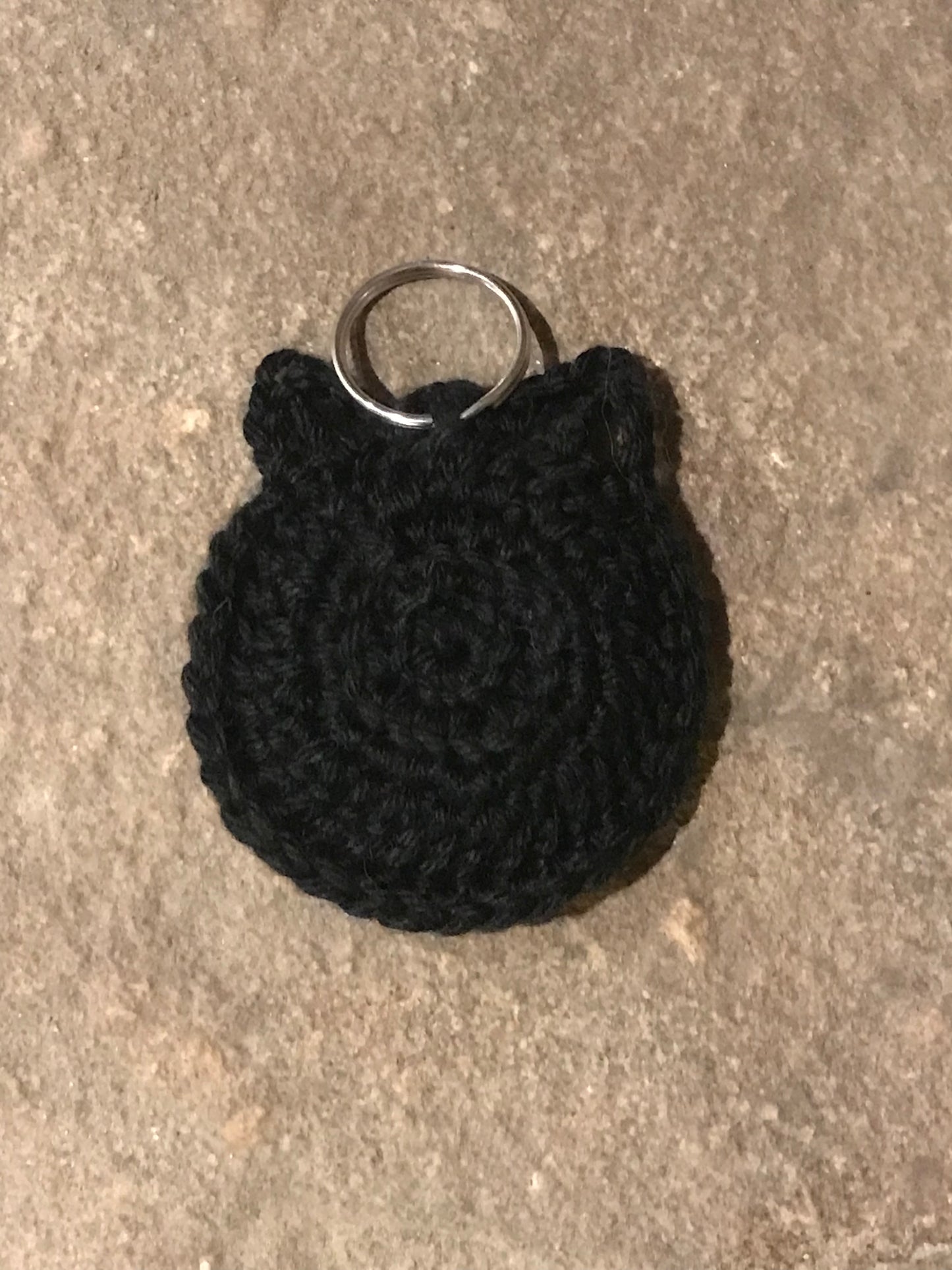 Crocheted Black Cat Coin Purse Keychain