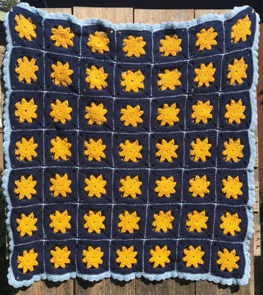 Crochet Sun Granny Square Blanket