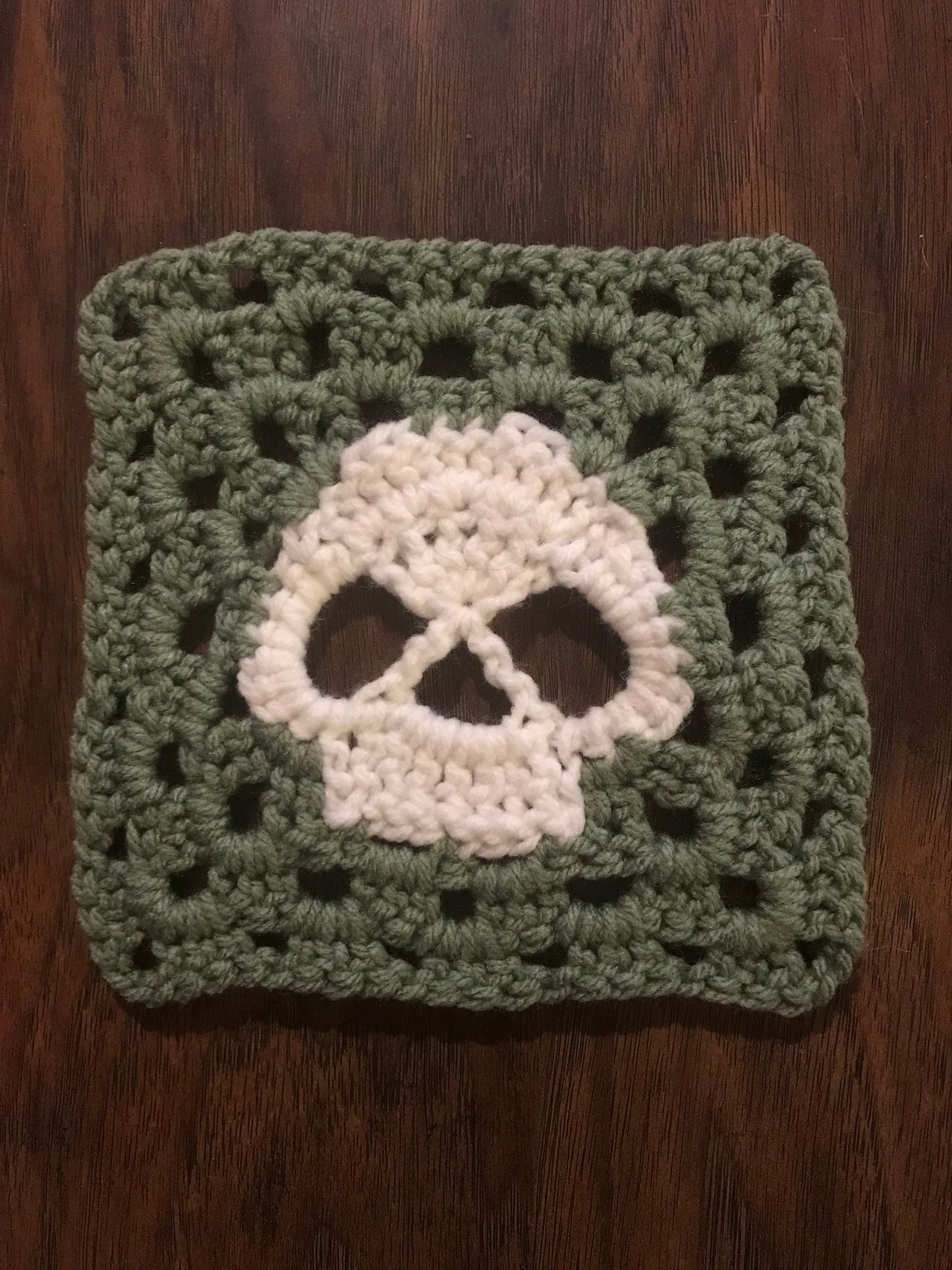 Crochet Skull Granny Square Blanket